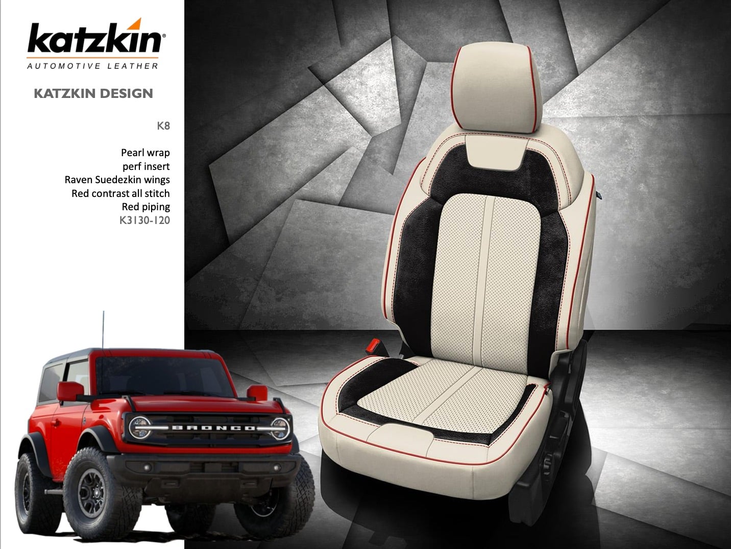 Katzkin Leather Interior - Ford Bronco Kit# K8 - Madison Auto Trim
